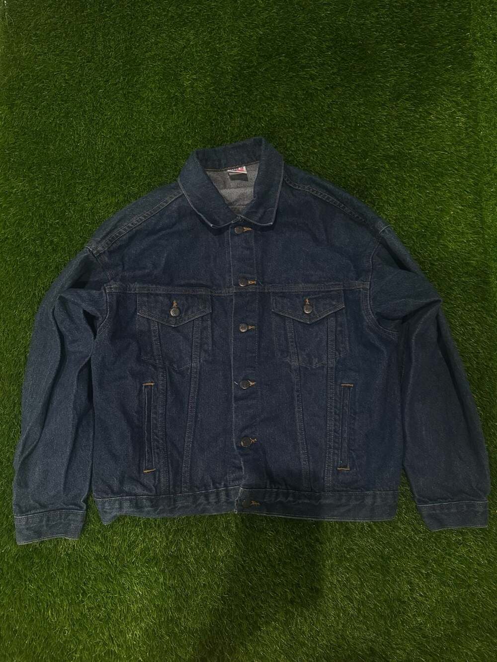 Vintage USA Made Denim Trucker Jacket with Masonic Square and Compasses Embroide